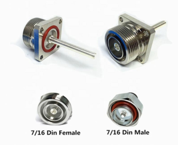4 Hole Flange Radio Frequency Connectors N Type Female RCA TO BNC SMA Coaxial