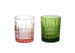 Hand Pressed 98mm Colored Whisky Glasses , 9oz Vintage Whisky Glasses