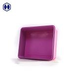 Purple PP Plastic IML Box 450g Moon Cake Packaging Customized Label