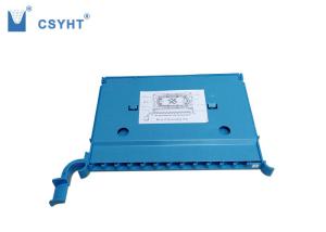 Quality 12 Port Fiber Optic Tray 358.3x264.4x25mm With Aluminum Blue Cover wholesale
