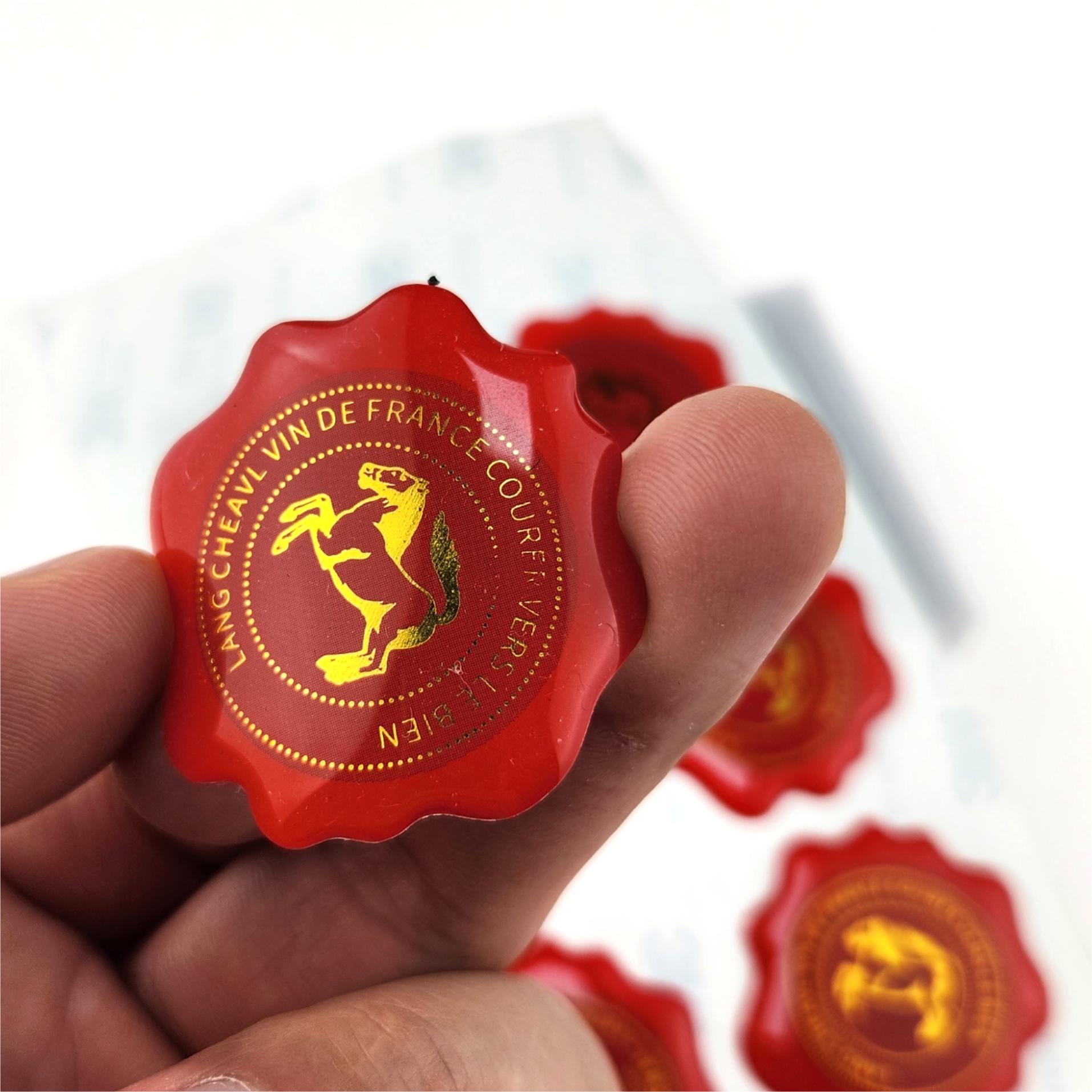 Gold Logo Epoxy Stickers Sealing Wax Seal Stickers For Envelopes