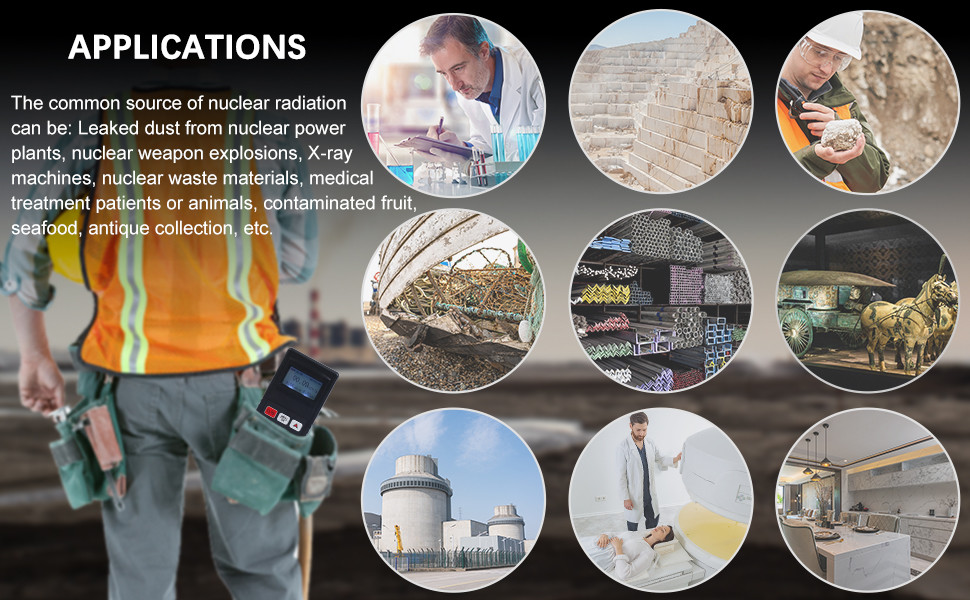 Real Time Nuclear Radiation Detector Geiger Counter Equipment Rechargeable