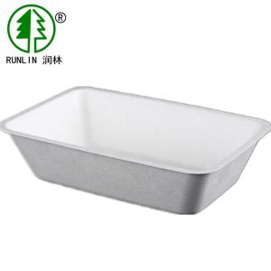 Quality Biodegradable Lunch Plant Fiber Sugarcane Rectangular Food Tray For Schools wholesale