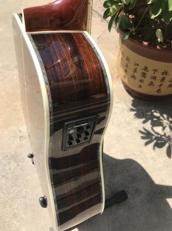 Classical Acoustic Guitar 41" Solid Spruce Top Rosewood back&side 301 EQ all Real Abalone Binding