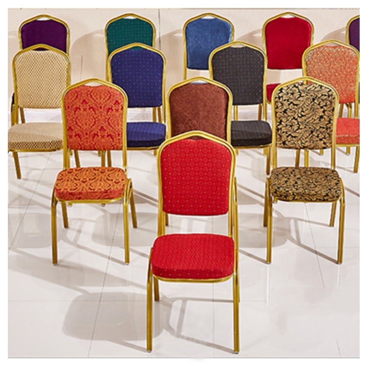 Stackable Gold Metal Party Din Chair For Hotel Banquet Wedding