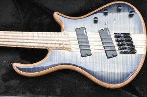 Quality 5 string custom bass guitar fanned frets electric bass guitar neck through body wholesale