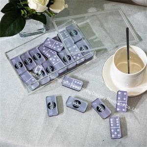 Quality Clear Box Acrylic Jumbo Double 6 Gold and Diamond Dominoes wholesale
