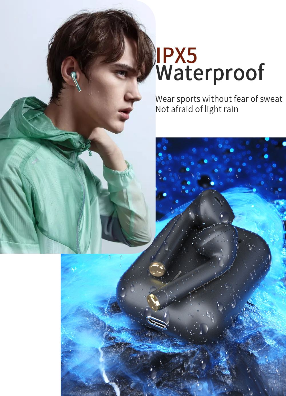 J18 ANC HiFi Wireless Sound Stereo True Wireless Headset Earbuds J18 Handsfree Earphones