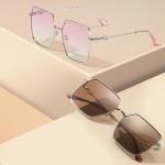 Oversized Metal Frame Sunglasses Anti UV Non Polarized Protect Eyes