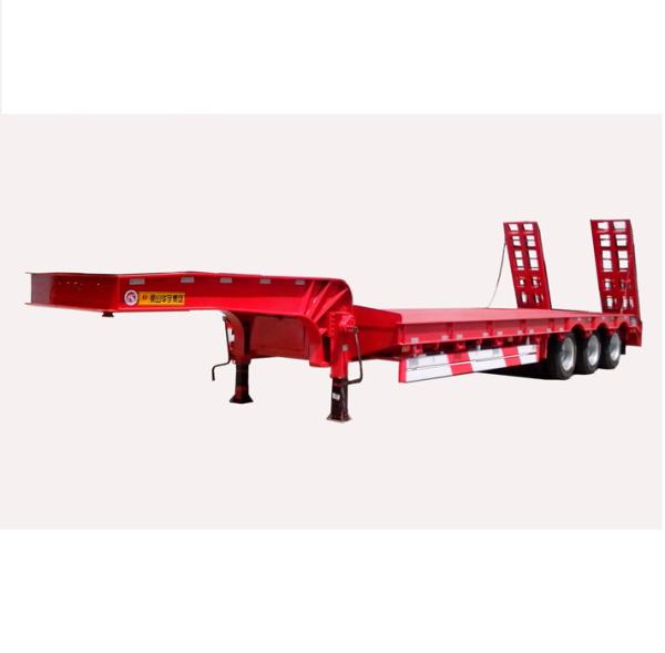 Lowboy Low Bed Semi - Trailer 50t 60t 80t For Container Transportation Heavy