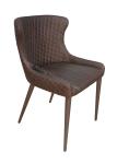 Brown Upholstered Living Room Chair Powder Coating Finish Easily Cleaning