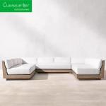 Modern Teak Outdoor Furniture Solid Wood Outdoor Sofa Hotel Courtyard Teak U
