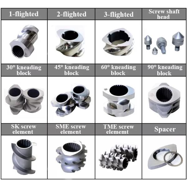 Extruder Accessories Screw And Barrel Screw Elements Custom Materials High