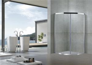 Quality Chromed Stainless Steel Diamond Shower Doors Double Sliding 8 MM Clear / Forsted Glass wholesale
