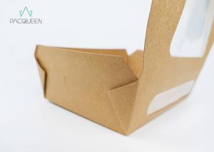 Quality Biodegradable Lunch Paper Takeaway Boxes With PLA / PE Window 8oz - 40oz wholesale