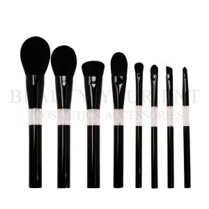 Quality 8pcs High End Makeup Brush Set 18.5cm Aluminum Tube Acrylic Handle wholesale
