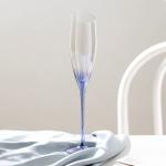 Rainbow Slanted Long Stem Champagne Glasses 6 Ounces 172ml Gradient Blue