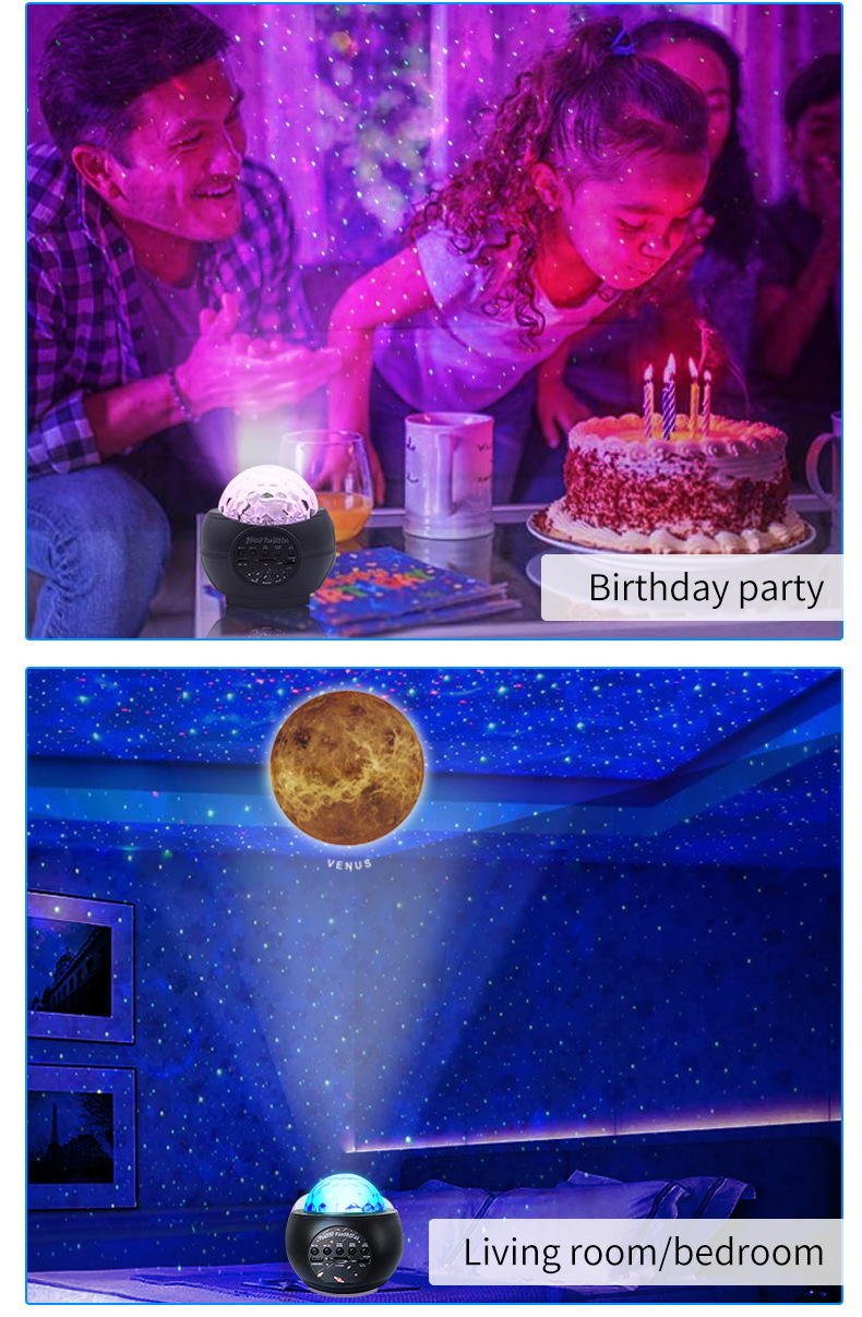 RGB LED Laser Star Projector Planet Galaxy Lighting Lamp Night Light Star Projector For Kids Adults Bedroom