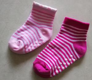 Quality Anti Slip Thermal Custom Baby Socks , Funky Non Skid Striped Baby Socks wholesale