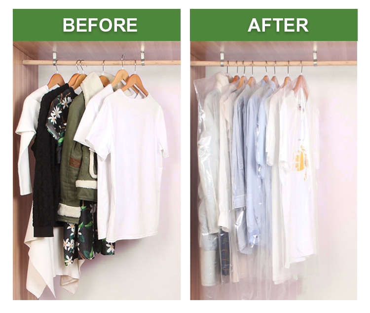Waterproof Dustproof Plastic Garment Packaging Bags for Suit and Dress Storage OEM