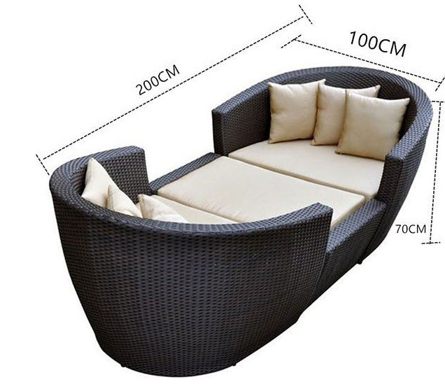 Outdoor Rattan Sofa Set Wicker Furniture Mirror Outdoor Sofa 980x600x410mm