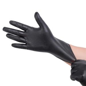 Quality Diamond Dotted Black Nitrile Gloves wholesale