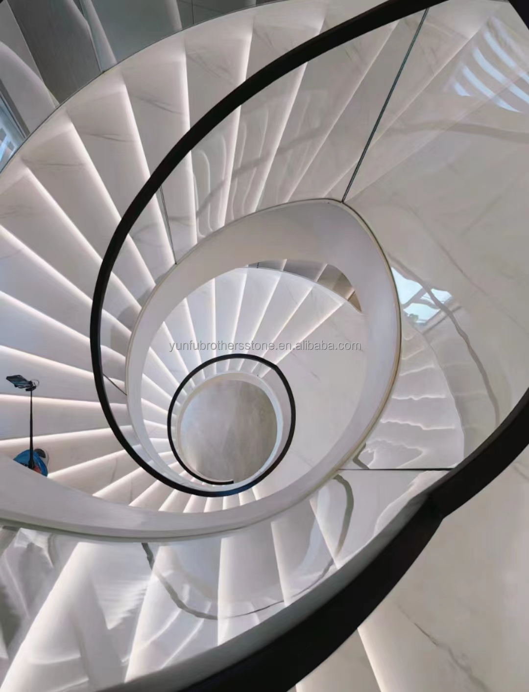 Foshan Custom Modern Honed Marble Big Slab Cut-to-Size Stairs for Home Interior Design