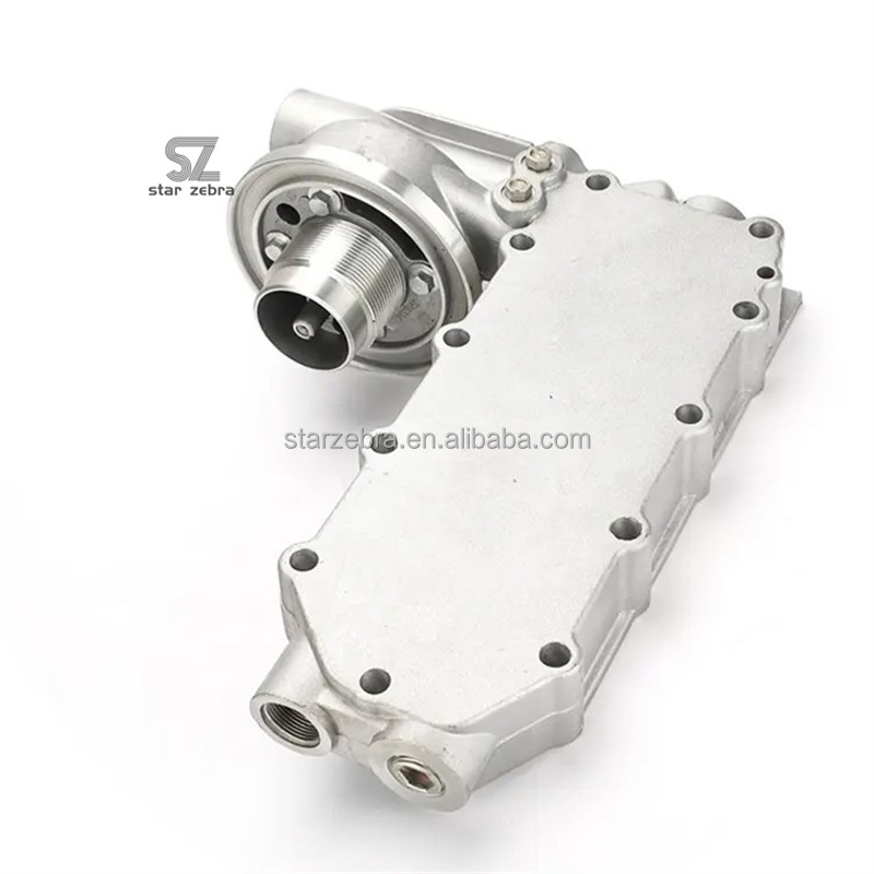 PC300-7 Excavator 6D114 Engine Model Lubricating Oil Filter Head Oil Cooler Seat Radiator Cover for Diesel Engine Parts