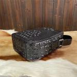 Authentic Crocodile Skin Men's Small Mini Shoulder Bag Flap Purse Genuine