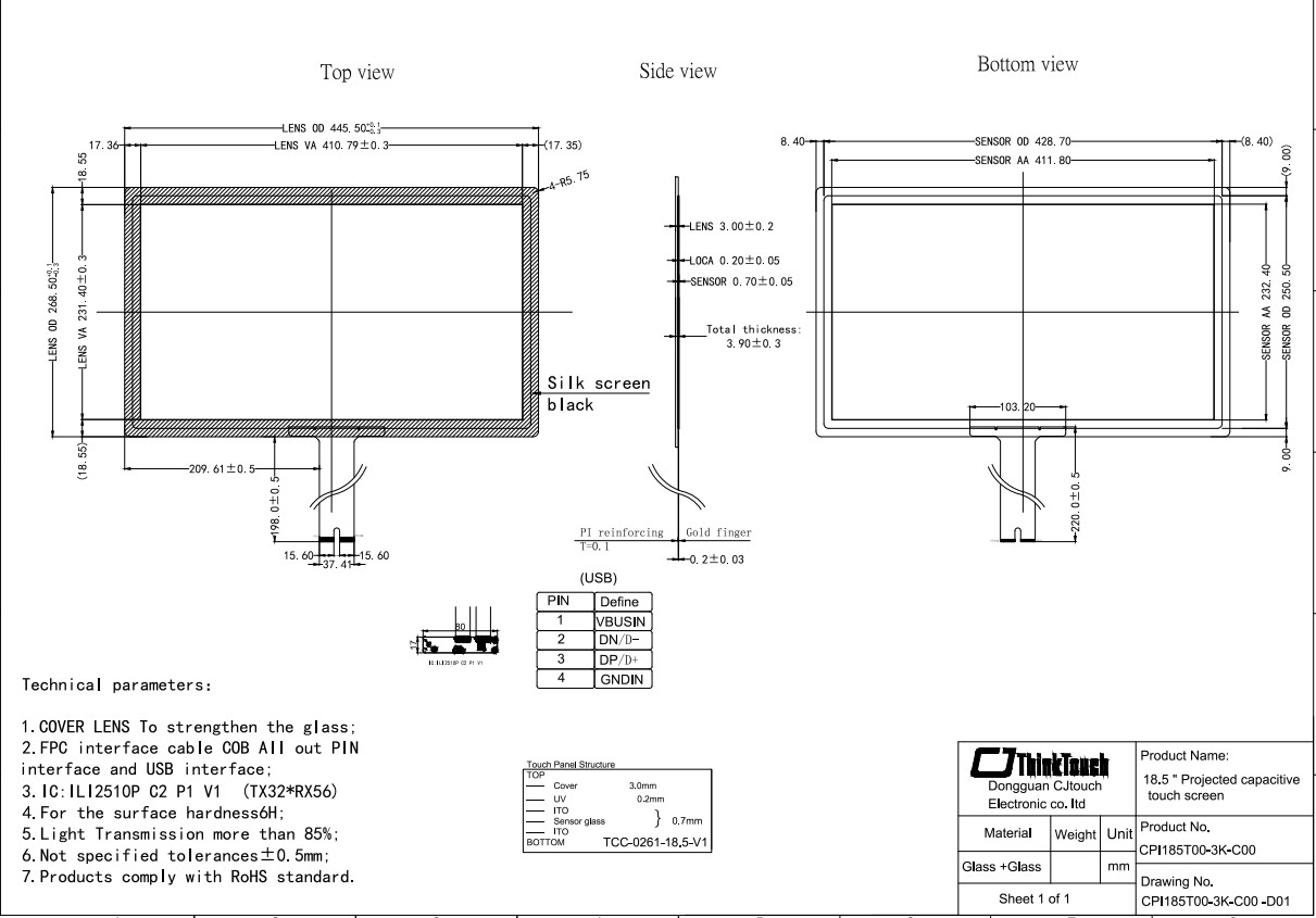 Multi Point PCAP Touch Display