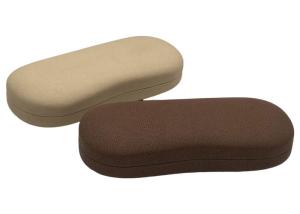 Quality Leather Wrapped Hard Metal Clamshell Eyeglass Case wholesale