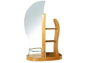 Quality Hair Dresser Salon Mirror Station Furniture With Double Side Mirror , Dark Brown Color wholesale