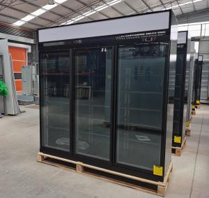 Quality R290 Supermarket 1260L Three Upright Glass Door Fridge With LED wholesale