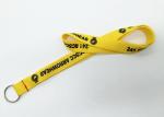 Yellow Nylon safe screen printed lanyards for school ID , BSCI certificated