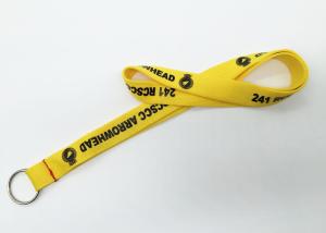 Quality Yellow Nylon safe screen printed lanyards for school ID , BSCI certificated wholesale