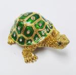 gold plated metal double turtle trinket jewelry box good quality turtle trinket