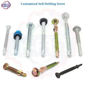 Quality OEM Customized Stainless Steel TEK Roofing Screws with Ears Hex Flange Head and Wings wholesale