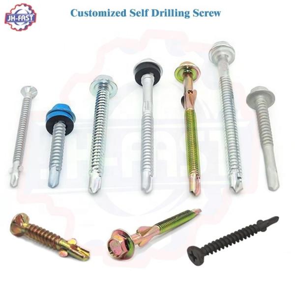 OEM Customized Stainless Steel TEK Roofing Screws with Ears Hex Flange Head and