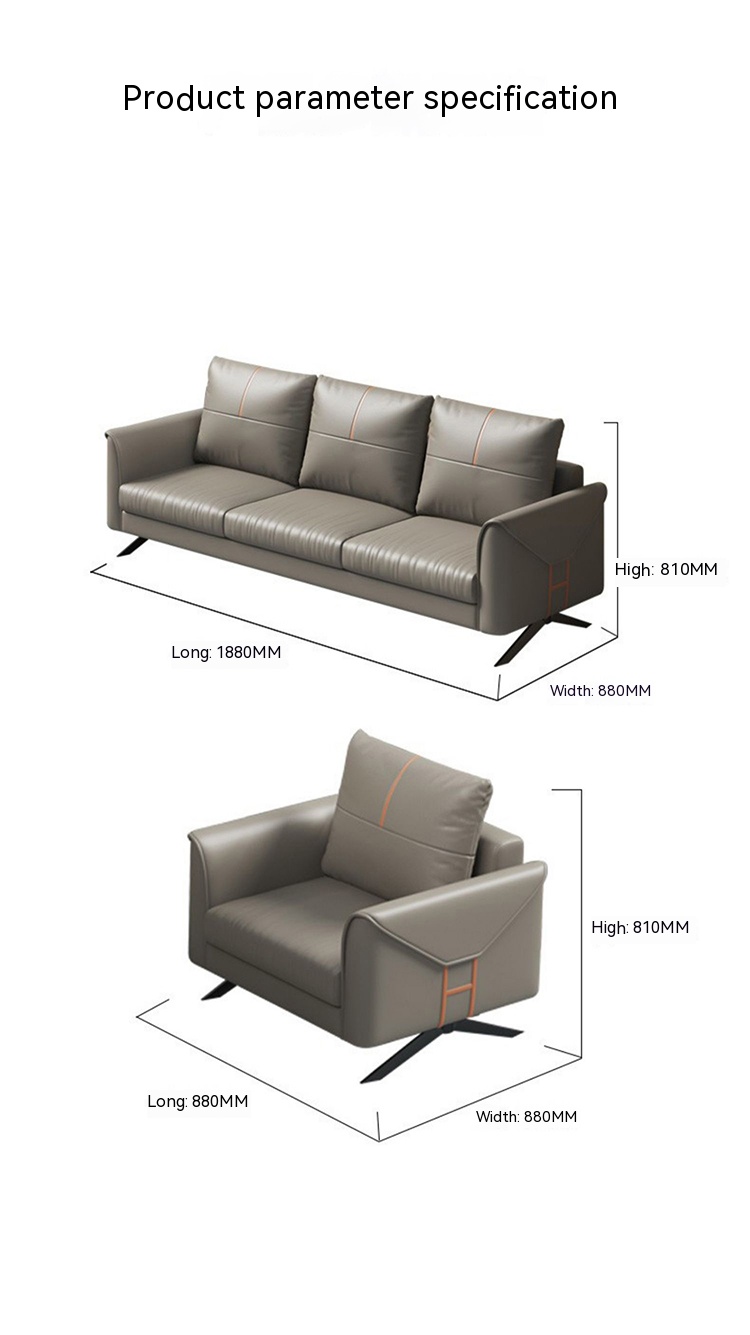 Modern Office Furniture Comfortable Three Seater Sectional Sofa in Customizable Colors