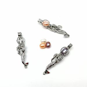 Quality Silver Plated Skull Ghost Pearl Cage Bead Cage Pendant Essential Oil Diffuser Lockets Jewelry wholesale
