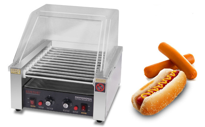 Hot Dog Roller Grill With 11 Rollers 220V 1.65KW, Commercial Snack Bar Equipment