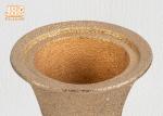 Classic Frosted Gold Fiberglass Urn Planters Centerpiece Table Vase Trophy Shape
