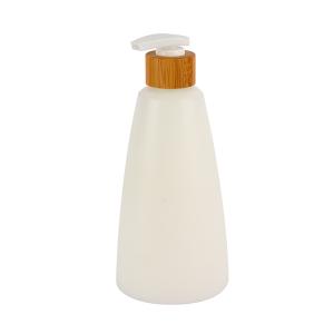 Quality 200ml 300ml 500ml 7oz 10oz 16oz Refillable Conical HDPE Lotion Bottle With Natural Bamboo wholesale