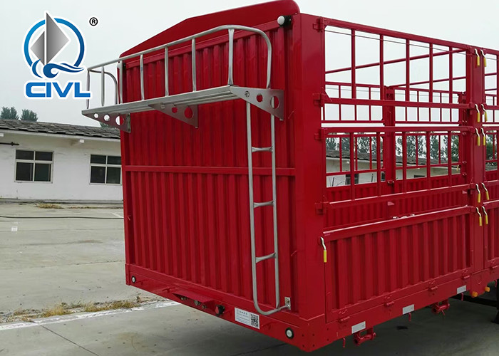 new Fence Cargo Semi Trailer 3 Axles Semi Trailer Trucks High Coloumn Cargo Trailer
