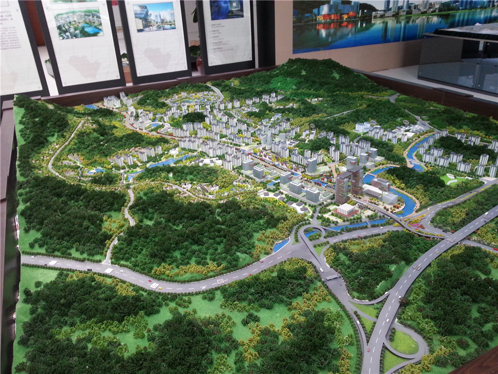 Customized Miniature City Model Sketch up 3D Drawing Painted / Layered Color