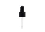 18mm Matte Black Aluminum Essential Oil Dropper With Matte Black Silicone Teat