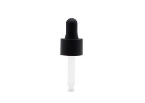 Quality 18mm Matte Black Aluminum Essential Oil Dropper With Matte Black Silicone Teat wholesale