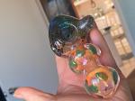 4.5" Hand Blown Glass Tobacco Pipes Blue Blizzard / Orange Yellow Wigs