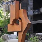 Modern outdoor garden large geometric weather resistant steel sculpture