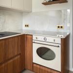 Frame-line Door Panel Kitchen Cabinet Design Cherry Wood Veneer Kitchen Cabinet